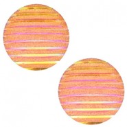Basic cabochon 20mm stripe Orange yellow holographic